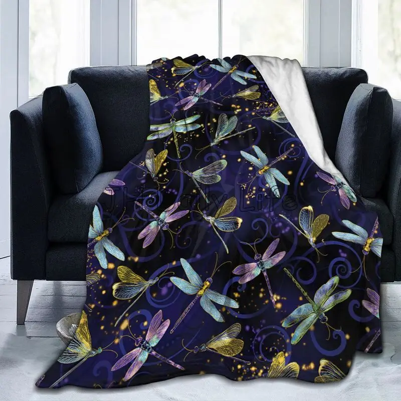 Galaxy Home Textiles - Dragonfly Galaxy 양털 담요 경량 플란넬
