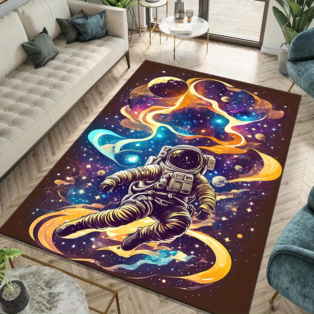 Galaxy Home Textiles - 우주인 지역 러그 – 폴리에스테르 벨벳