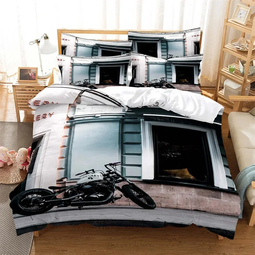 Home Textiles Bedding - 모토 3D 디지털 침구 세트 홈