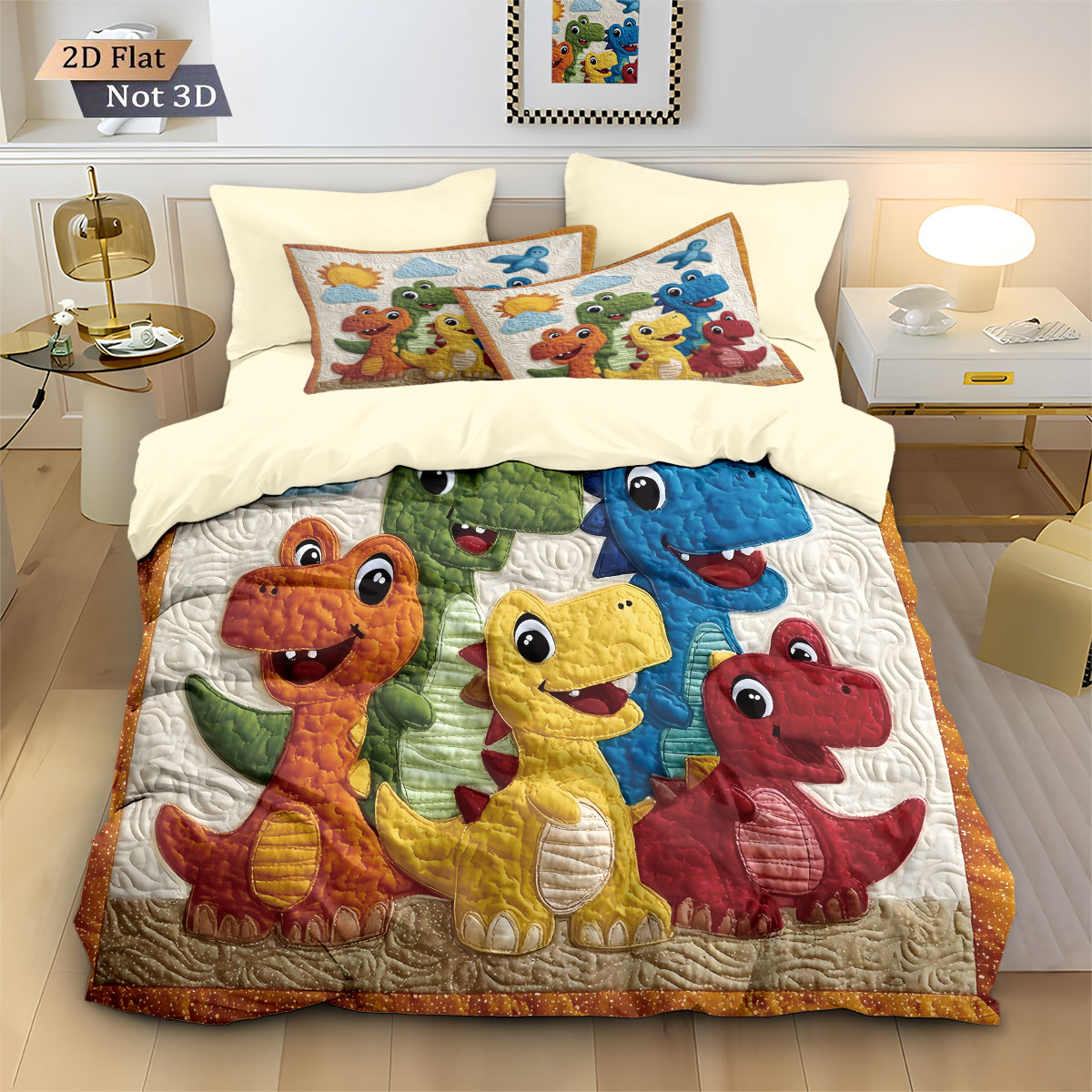 Home Textiles Bedding - 3개 세트 만화 공룡 동물 프린트