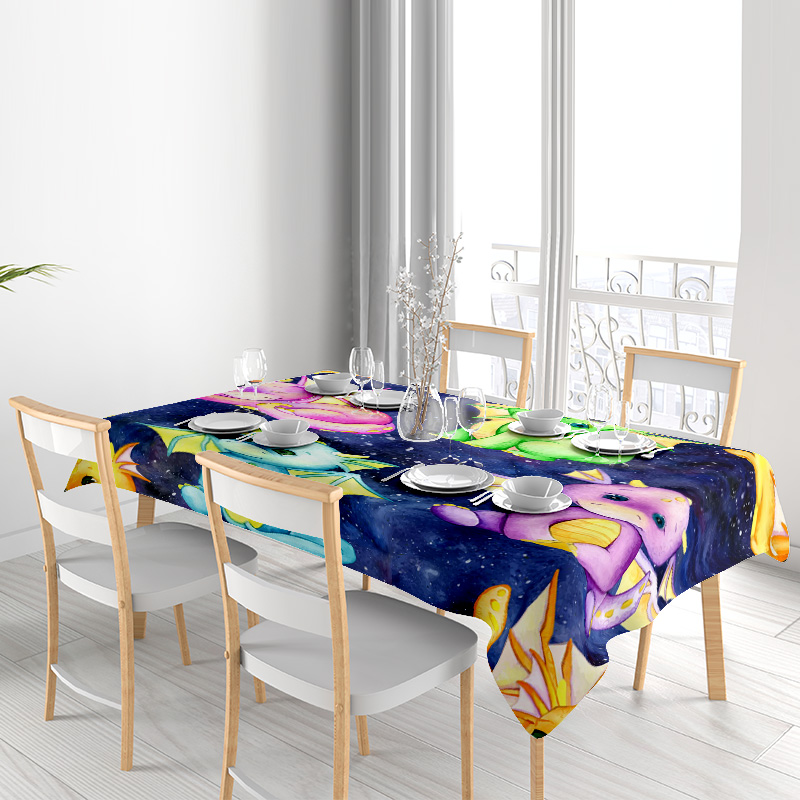Galaxy Home Textiles - 활기찬 갤럭시 유니콘 식탁보 주방 또는