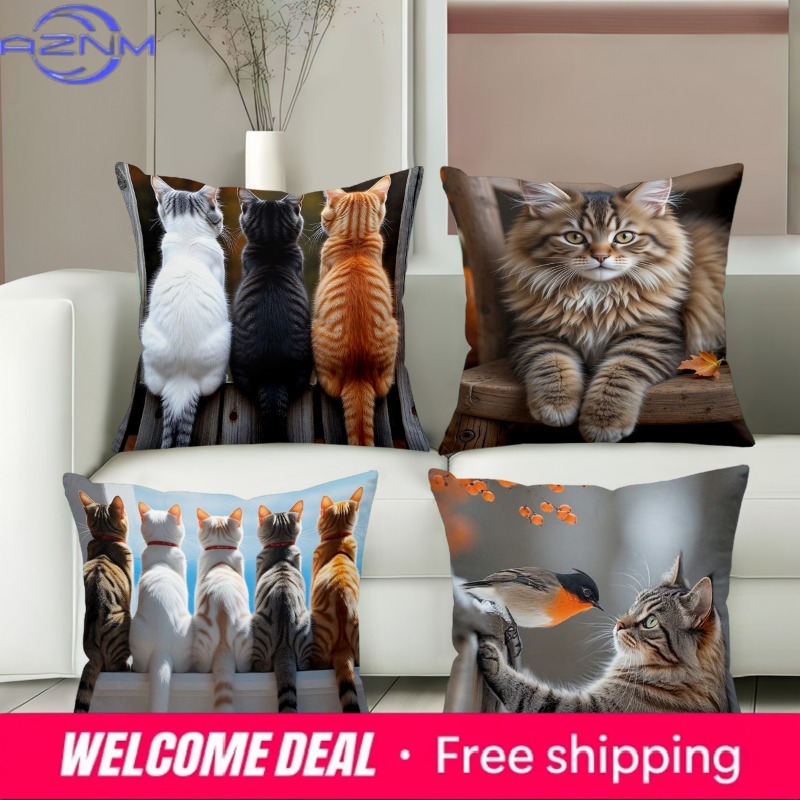 Home Textiles Images - 다양한 고양이 이미지가 있는 귀여운 고양이