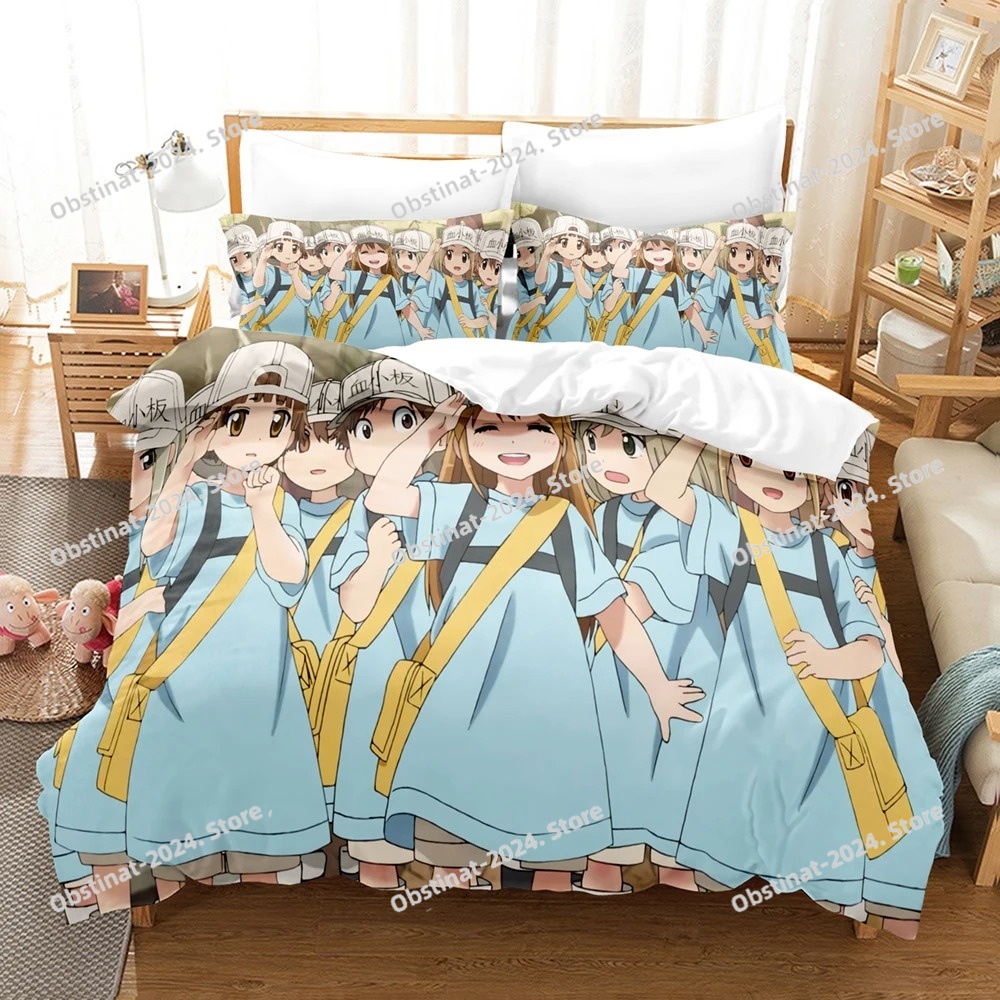 3d 인쇄 셀 작업 만화 캐릭터 이미지 침구 이불 커버 - Home Textiles Images 리뷰 및 가격