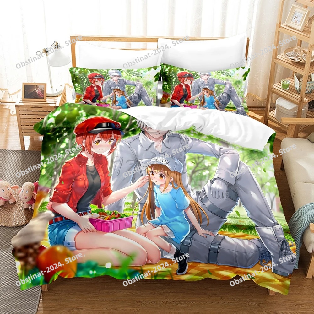 3d 인쇄 셀 작업 만화 캐릭터 이미지 침구 이불 커버 - Home Textiles Images 리뷰 및 가격
