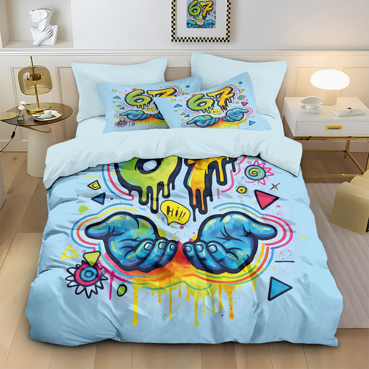 3pcs 그래피티 스타일 게임 컨트롤러 67 요소 인쇄 - Home Textiles Bedding 리뷰 및 가격