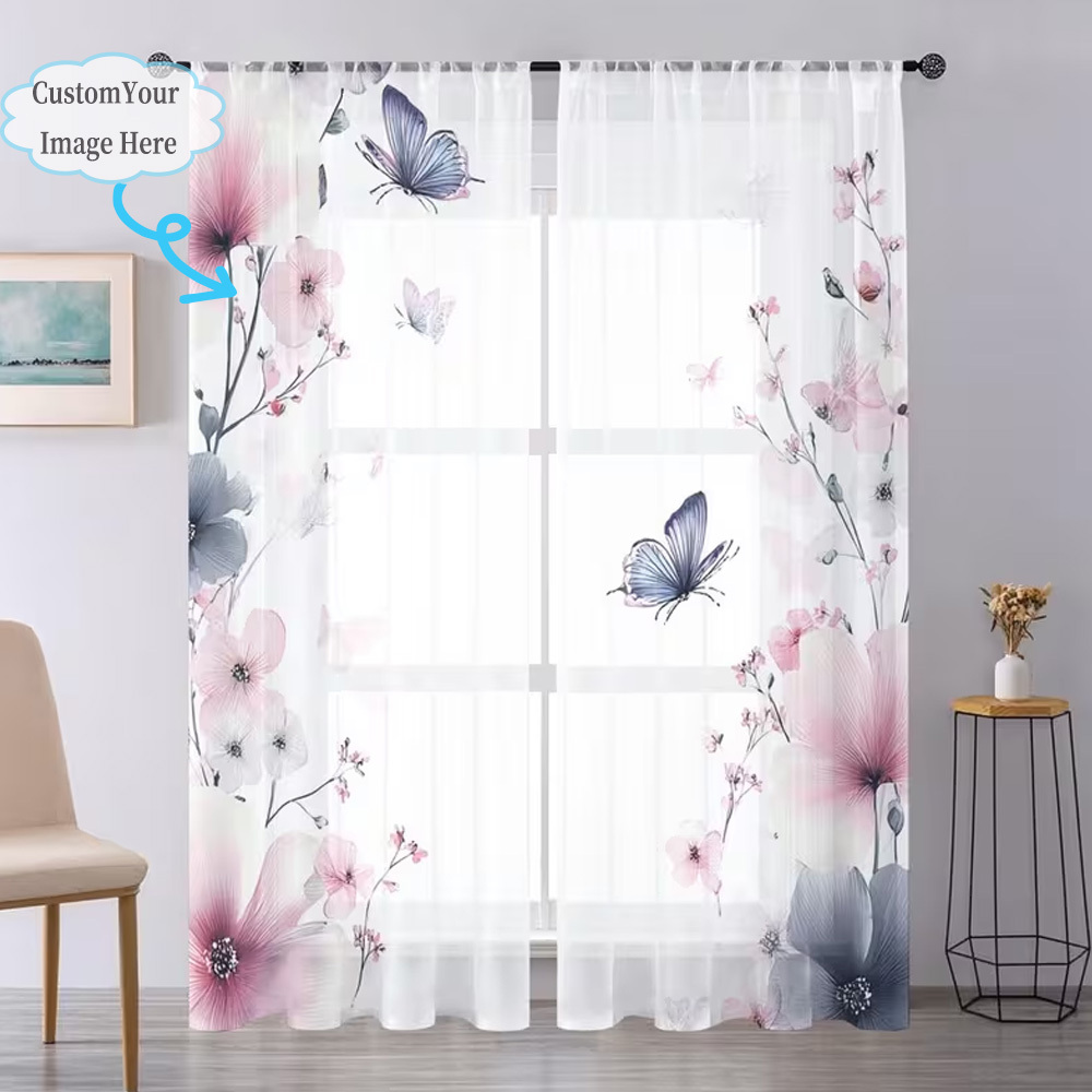 맞춤형 2D 플랫 2피스 시어 커튼, 원하는 디자인/이 - Textiles For Home 리뷰 및 가격