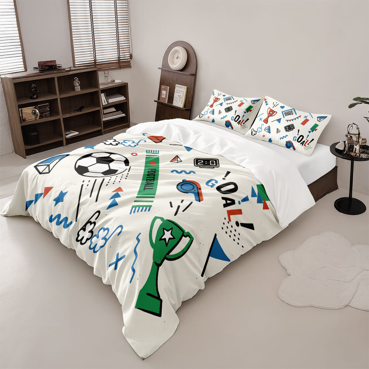 3개 축구 그래피티 프린트 스타일 코어리스 이불 커버  - Home Textiles Bedding 리뷰 및 가격