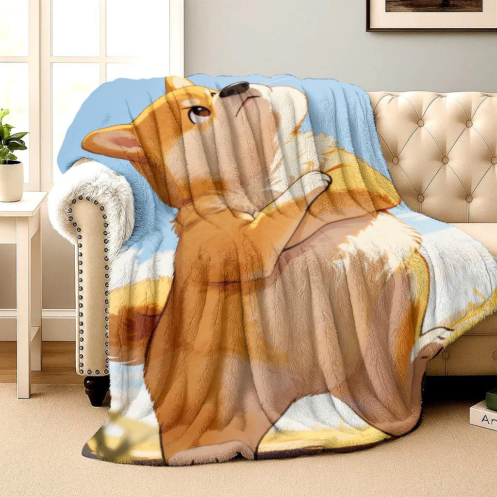 서 있는 개의 만화 이미지 모든 계절에 적합한 플란넬  - Home Textiles Images 리뷰 및 가격