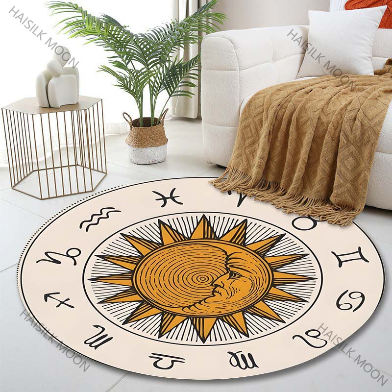 1PC 태양 주변 별자리 이미지 프린트 원형 카펫 (거 - Home Textiles Images 리뷰 및 가격