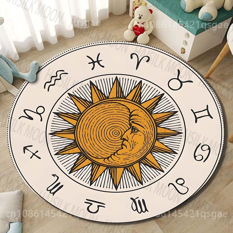 1PC 태양 주변 별자리 이미지 프린트 원형 카펫 (거 - Home Textiles Images 리뷰 및 가격