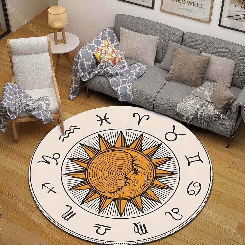 1PC 태양 주변 별자리 이미지 프린트 원형 카펫 (거 - Home Textiles Images 리뷰 및 가격