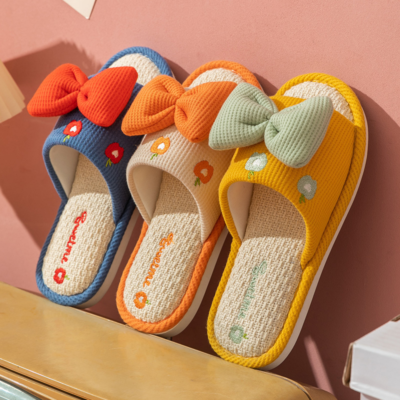 커플용 컴포트 린넨 슬리퍼, 두꺼운 부드러운 밑창 실내 - Textiles For Home 리뷰 및 가격