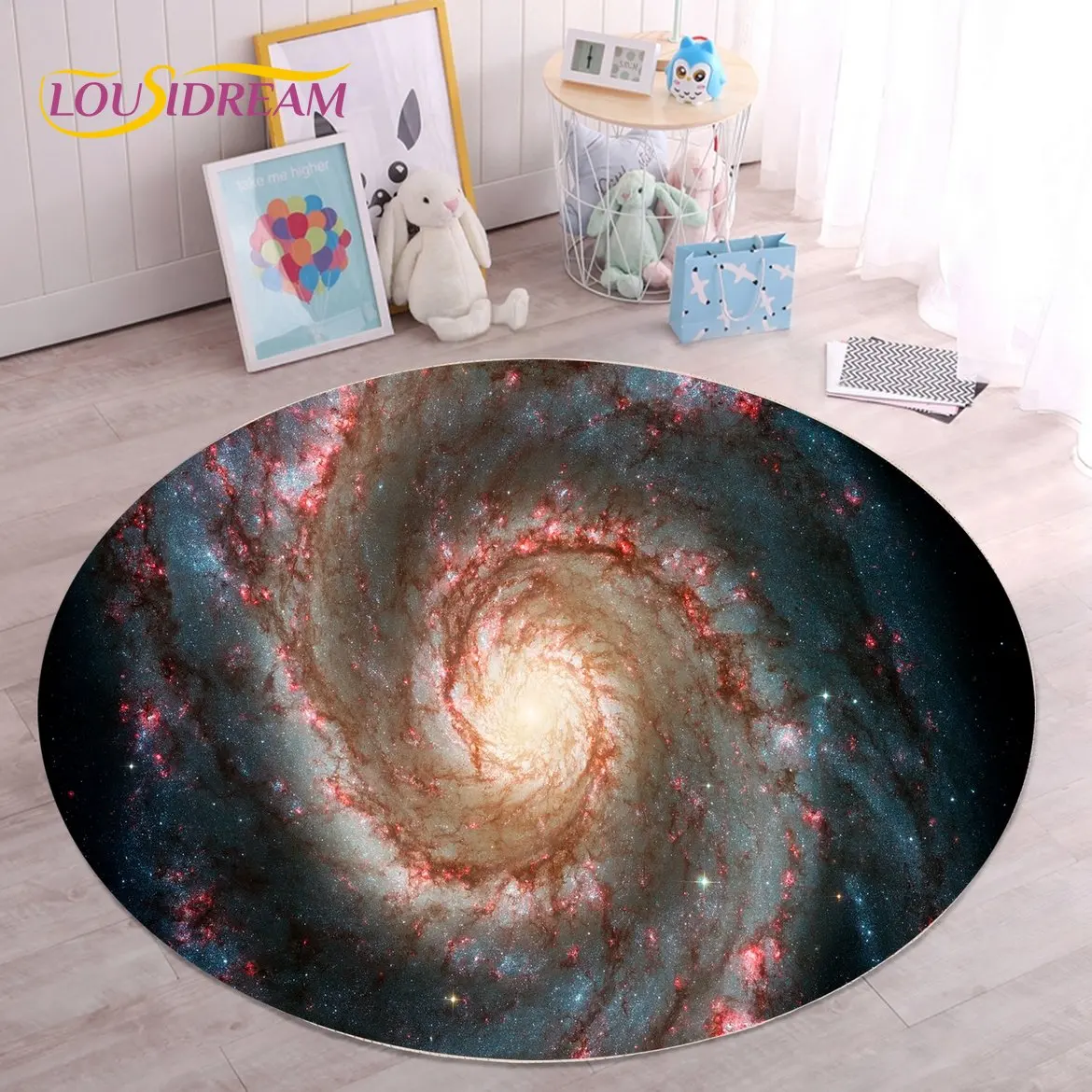 크리스탈 벨벳 갤럭시 원형 러그, HD 우주 별 프린트 - Galaxy Home Textiles 리뷰 및 가격