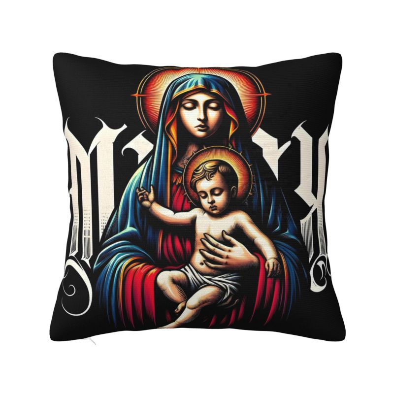 커스텀 메리 어머니 예수 럭셔리 던지기 베개 커버, 자 - Luxury Home Textiles Usa 리뷰 및 가격