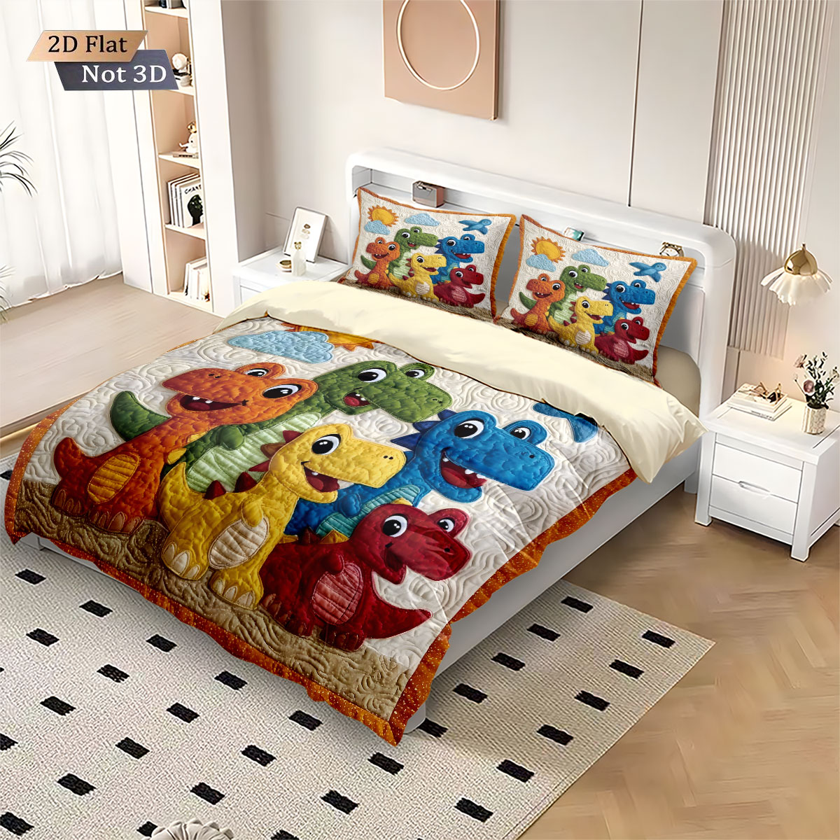 3개 세트 만화 공룡 동물 프린트 코어리스 다운 컴포터 - Home Textiles Bedding 리뷰 및 가격