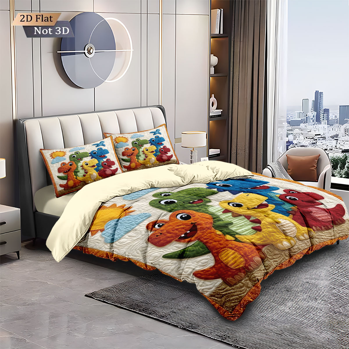 3개 세트 만화 공룡 동물 프린트 코어리스 다운 컴포터 - Home Textiles Bedding 리뷰 및 가격