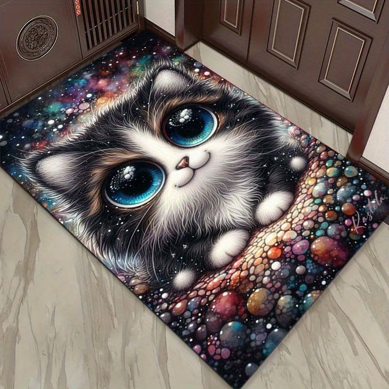 아늑한 침실을 위한 갤럭시 고양이 러그 - 우주에서 영 - Galaxy Home Textiles 리뷰 및 가격