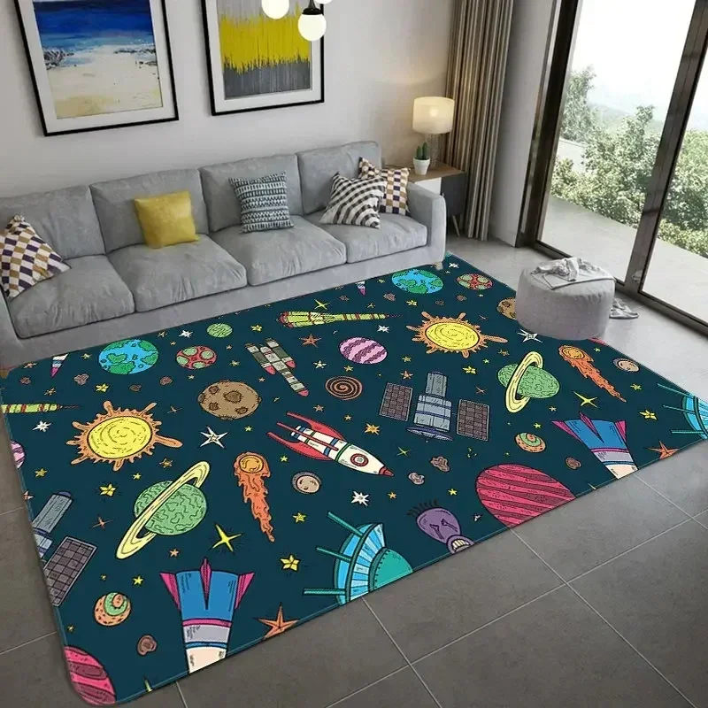 만화 우주 우주 비행사 카펫 갤럭시 우주 깔개 행성 로 - Galaxy Home Textiles 리뷰 및 가격