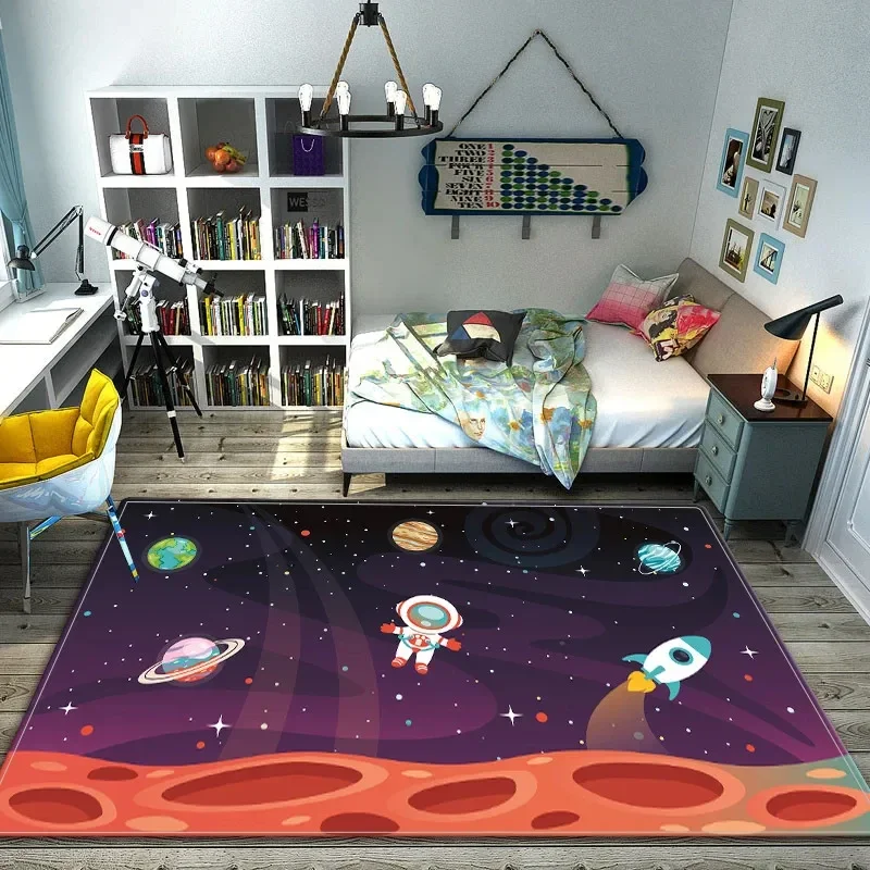 만화 우주 우주 비행사 카펫 갤럭시 우주 깔개 행성 로 - Galaxy Home Textiles 리뷰 및 가격