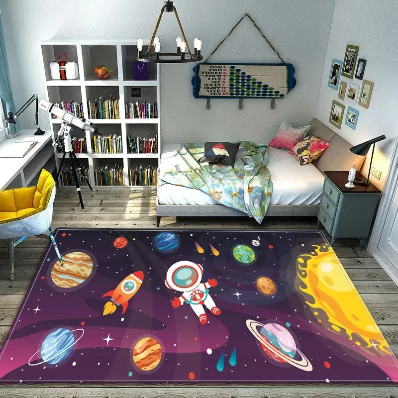 만화 우주 우주 비행사 카펫 갤럭시 우주 깔개 행성 로 - Galaxy Home Textiles 리뷰 및 가격