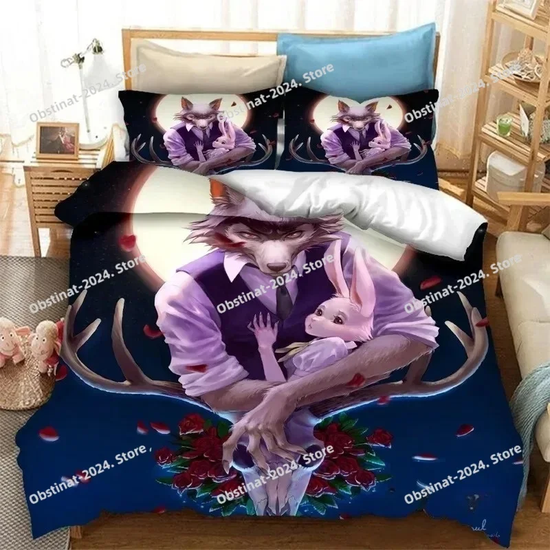 애니메이션 BEASTARS 침구 세트 프린트 침대 세트 - Home Textiles Bedding 리뷰 및 가격