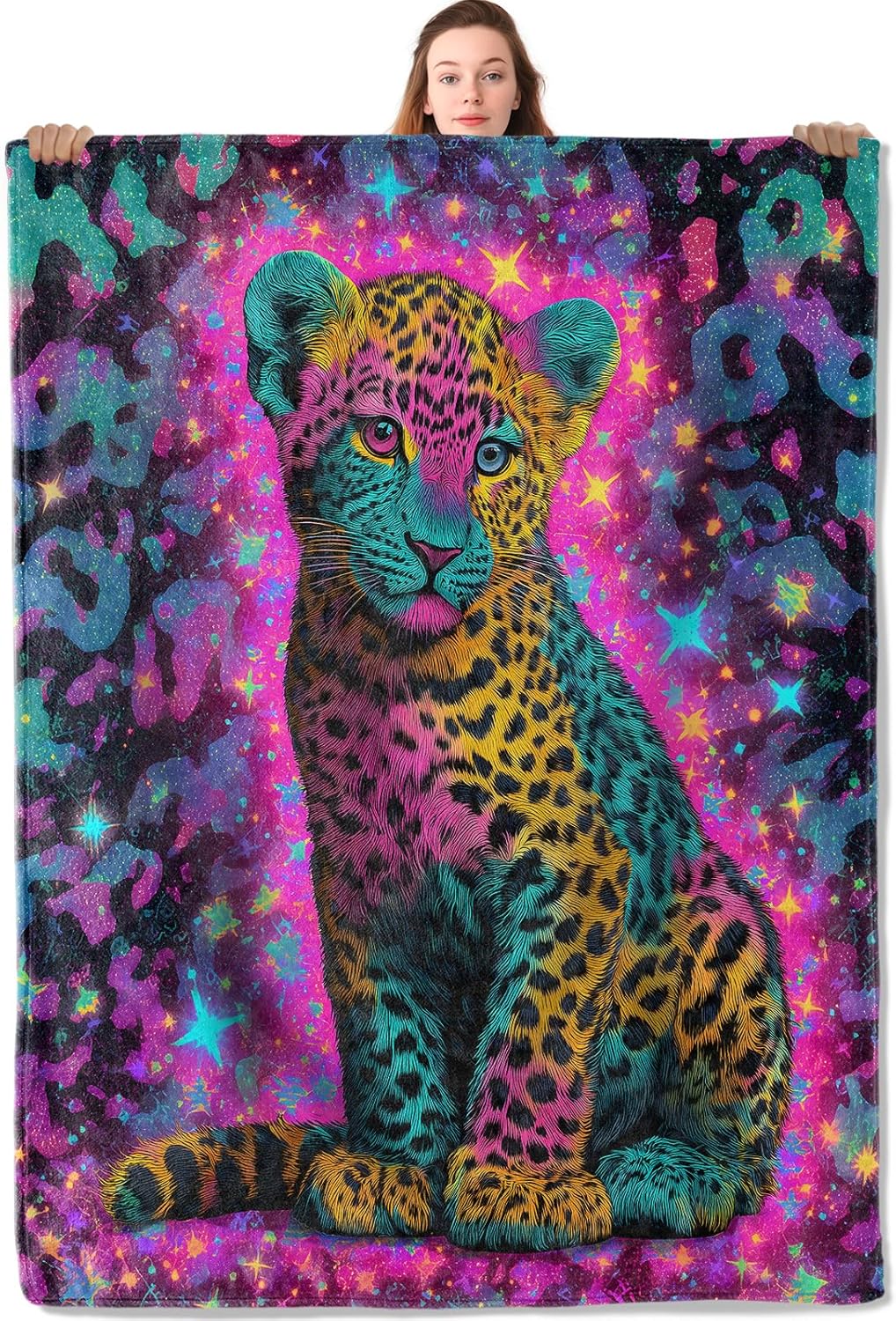 갤럭시 레오파드 담요 다채로운 동물 우주 디자인 부드러 - Galaxy Home Textiles 리뷰 및 가격