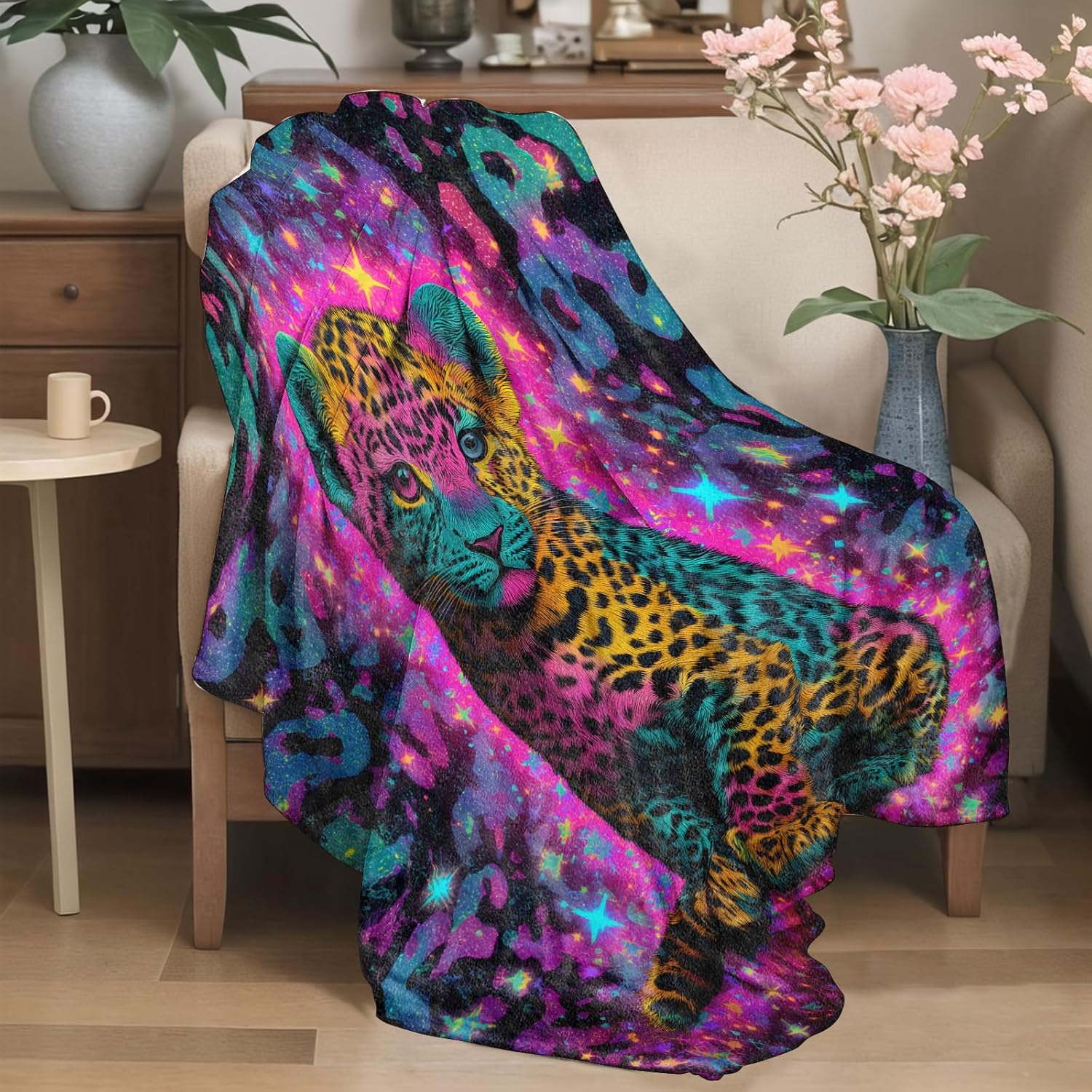 갤럭시 레오파드 담요 다채로운 동물 우주 디자인 부드러 - Galaxy Home Textiles 리뷰 및 가격