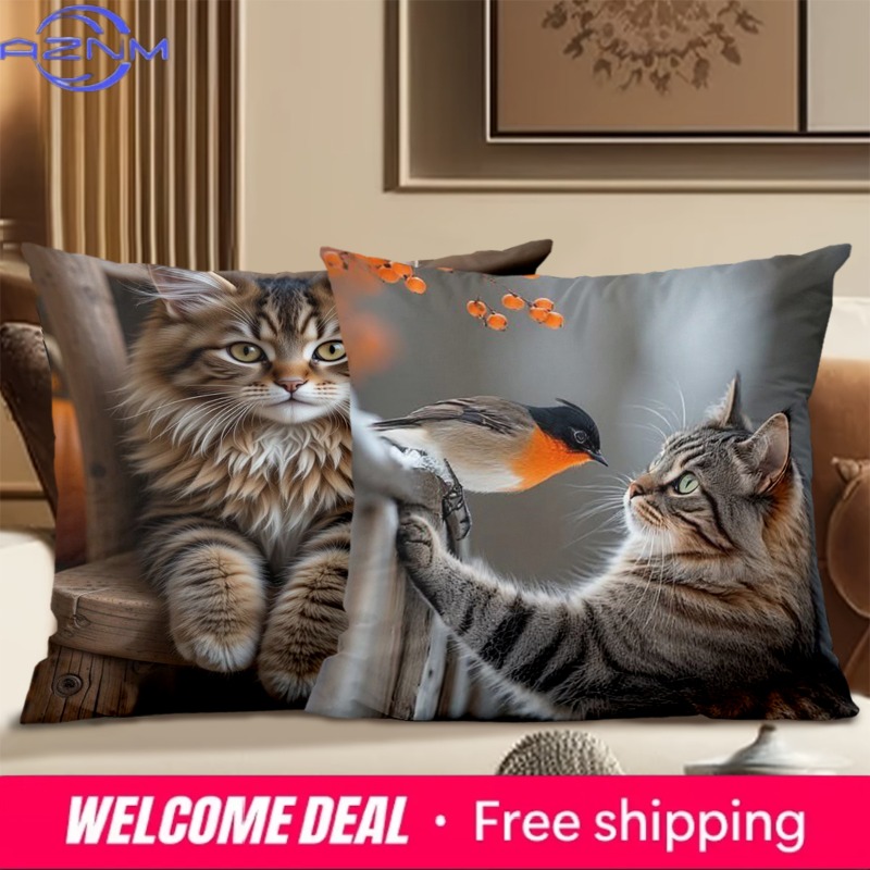 다양한 고양이 이미지가 있는 귀여운 고양이 베개, 가정 - Home Textiles Images 리뷰 및 가격