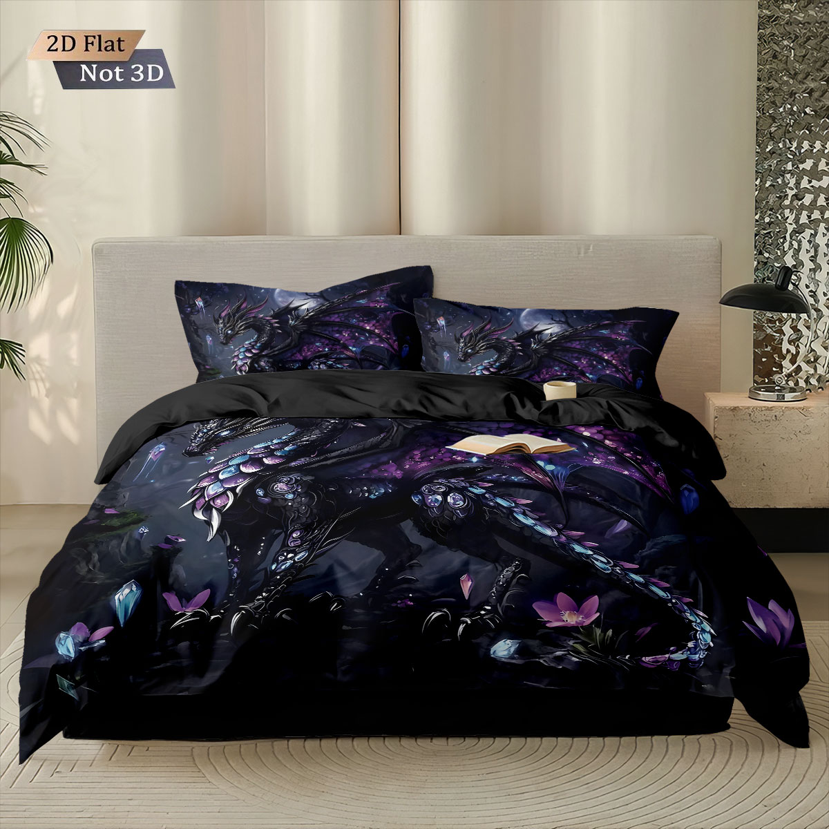 3개 세트 신성한 서양 용 인장 꽃무늬 무료 다운 이불 - Home Textiles Bedding 리뷰 및 가격