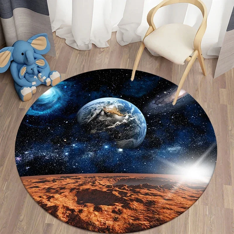 크리스탈 벨벳 갤럭시 라운드 러그, 공간 성운 별이 빛 - Galaxy Home Textiles 리뷰 및 가격