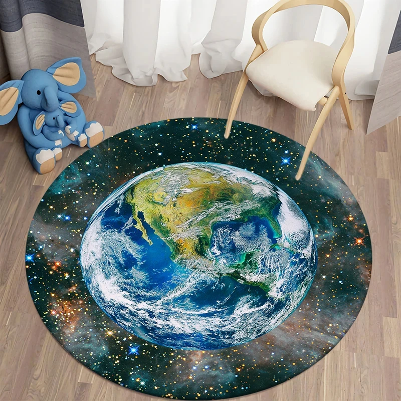크리스탈 벨벳 갤럭시 라운드 러그, 공간 성운 별이 빛 - Galaxy Home Textiles 리뷰 및 가격